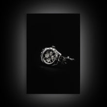 Cargar imagen en el visor de la galería, Classic Wrist Watch Wall Art, Watch Art, Watch Face, Black And White, Minimalist Print, Wall Decor, Canvas Print, Wall Art, Framed Canvas