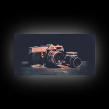 Carregar imagem no visualizador da galeria, Film Camera Wall Decor, Camera Wall Art, Retro Wall Art, Photography Art, Panoramic Wall Decor, Canvas Print, Wall Art, Framed Canvas Art