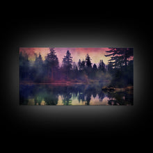 Carregar imagem no visualizador da galeria, Foggy Landscape Wall Art, Reflection River Wall Decor, Misty Lake Art, Panoramic Wall Decor, Canvas Print, Wall Art, Framed Canvas Art