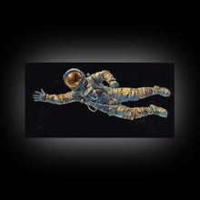 Load image into Gallery viewer, Astronaut Wall Decor, Space Suit Wall Art, Minimalist Wall Art, Panoramic Wall Decor, Canvas Print, Wall Art, Framed Canvas Art