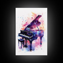 Load image into Gallery viewer, Grand Piano Wall Art, Musical Instrument Print, Studio Art, Framed Canvas Print, Piano Art, Baby Grand Piano
