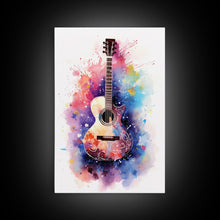 Cargar imagen en el visor de la galería, Cosmic Acoustic Guitar Wall Art Framed Canvas Print, Guitar Art, Guitar Wall Art, Music Art, Guitar Poster, Guitar Player Gift, Guitar Gifts