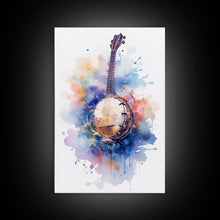 Load image into Gallery viewer, Banjo Gift, Banjo Wall Art Canvas Print, Country Music Art, Guitar Art, Banjo Poster Print, Banjo Gifts, Musical Art, Southern Music Decor