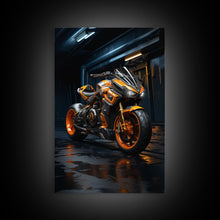 Load image into Gallery viewer, Futuristic Cyberpunk Motorcycle Concept Art, Sport Bike Canvas Print