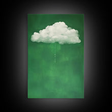 Load image into Gallery viewer, Dark Green Rain Cloud Wall Art, Framed Canvas Or Poster Print, Abstract Art Print, Minimalist Wall Decor, Maximalist Decor, Emerald Green
