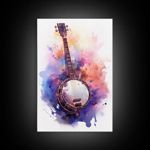 Load image into Gallery viewer, Banjo Gift, Banjo Wall Art Canvas Print, Country Music Art, Guitar Art, Banjo Poster Print, Banjo Gifts, Musical Art, Southern Music Decor