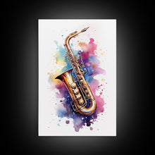 Load image into Gallery viewer, Bassett Horn Wall Art, Brass Instruments, Framed Canvas Print, Marching Band Gift, Musician Gift, Graduation Gift, Music Poster