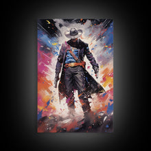 Load image into Gallery viewer, Cosmic Cyberpunk Cowboy Graffiti Art, Framed Canvas Print #4954