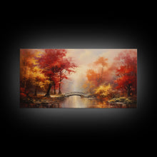 Carregar imagem no visualizador da galeria, Fall Centerpiece, Beautiful Forest In Early Autumn, Landscape Framed Canvas Print Painting, Wall Art, Wall Decor, Autumn Decor, Farmhouse