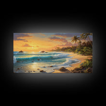 Load image into Gallery viewer, Beach Wall Art, Tropical Art Print, Palm Trees Wall Art, Panoramic Art, Wall Art, Canvas Art, Landscape Art, Landscape Print, Travel Print