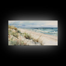 Carregar imagem no visualizador da galeria, Framed Ocean Art, Beach Wall Art, Canvas Print, Framed Wall Art, Living Room Wall Decor, Abstract Landscape Art, Beach Painting