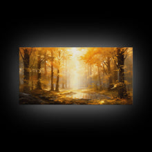 Cargar imagen en el visor de la galería, Fall Wall Decor, Forest Wall Art, Trees Art Print, Panoramic Art, Wall Art, Canvas Art, Landscape Art Print, Above Bed Décor, Farmhouse Art