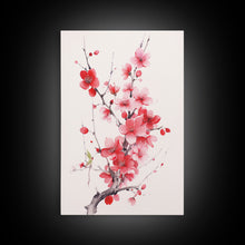 Cargar imagen en el visor de la galería, Cherry Blossom, Pink Flowers, Floral Wall Art, Nature Art, Canvas Print, Wall Art, Vertical Art, Housewarming Gift, Country Home Wall Art