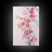 Cargar imagen en el visor de la galería, Cherry Blossom, Japanese Wall Art, Floral Wall Print, Nature Art, Canvas Print, Wall Art, Vertical Art, Modern Home Decor, Gift For The Home