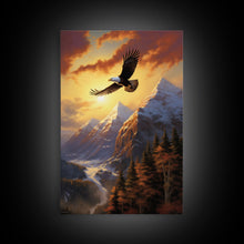 Load image into Gallery viewer, Eagle Wall Art, Mountain Art Print, Animal Art, Nature Print, Canvas Print, Wall Art, Vertical Art, Gift For Boss, Camper Wall Decor