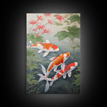 Carregar imagem no visualizador da galeria, Fish Painting, Zen Wall Art, Koi Fish Wall Art, Fish Wall Art, Canvas Print, Wall Art, Vertical Art, Southern Decor, Office Wall Decor