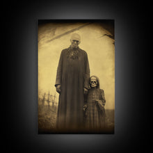 Load image into Gallery viewer, Skeleton Wall Art. Spooky Room Decor, Ghost Art Print, Gothic Wall Decor, Canvas Print, Wall Art, Vertical Print, Home Decor, Wall Decor