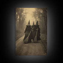 Load image into Gallery viewer, Black And White Art, Witch Wall Decor, Horror Art Print, Gothic Wall Art, Canvas Print, Wall Art, Vertical Print, Home Decor, Wall Decor