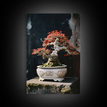Load image into Gallery viewer, Bonsai Wall Art, Japanese Wall Print,  Asian Art, Canvas Print, Wall Art, Vertical Print, Travel Print, Client Gift, College Dorm Decor
