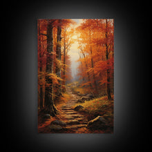 Carregar imagem no visualizador da galeria, Fall Wall Art, Trees Wall Decor, Forest Wall Art, Canvas Print, Wall Art, Vertical Art, Housewarming Gift, Rustic Wall Art, Bedroom Prints