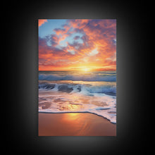 Load image into Gallery viewer, Beach Sunset Wall Art, Nautical Wall Art, Seashore Wall Art, Canvas Print, Wall Art, Vertical Art, Moving Gift, Room Decor, Entryway Prints