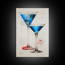 Cargar imagen en el visor de la galería, Cocktail Wall Art, Bar Cart Art, Alcohol Wall Art, Canvas Print, Wall Art, Vertical Art, Kitchen Wall Art, Best Friend Gifts, House Wall Art