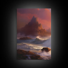 Carregar imagem no visualizador da galeria, 3 Piece Art Set, Seascape Painting Canvas Print, Beach House Decor, Sunset Painting, Original Painting, Boho Style Living Room Art