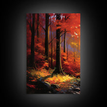 Carregar imagem no visualizador da galeria, Fall Wall Art, Fall Forest, Forest Print, Sunset, Canvas Print, Set Of 3 Prints, Wall Art, 3 Piece Wall Art, Farmhouse Art, Bookshelf Decor