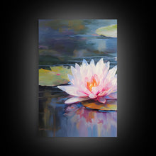 Load image into Gallery viewer, Lotus Wall Art, Floral Art Print, Water Lily Art, Canvas Print, Wall Art, 3 Piece Wall Art, Boho Wall Art, Farmhouse Wall Art, Closing Gift