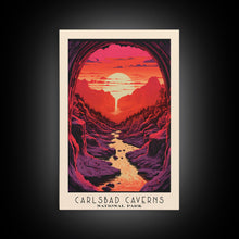 Load image into Gallery viewer, Carlsbad Caverns National Park Travel Poster Print, Canvas Print Wall Art, New Mexico Travel Art, Midcentury Modern Travel Decor