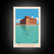 Carregar imagem no visualizador da galeria, Dry Tortugas National Park Travel Poster Print, Canvas Print Wall Art, Florida Travel Art, Midcentury Modern Travel Decor, MCM Wall Art