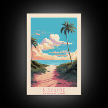 Load image into Gallery viewer, Biscayne National Park, Framed Wall Art Canvas Print, Travel Poster, Florida Travel Art, Roadtrip Decor, Cool Art, Retro State Park Art