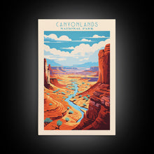 Carregar imagem no visualizador da galeria, Canyonlands National Park Travel Poster Print, Canvas Print Wall Art, Utah Travel Art, Midcentury Modern Travel Decor