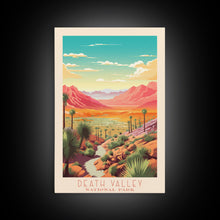 Load image into Gallery viewer, Death Valley National Park California Travel Art, National Park Print, Minimalist Travel Art, Midcentury Modern Style Landscape Painting