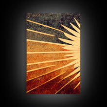 Carregar imagem no visualizador da galeria, Abstract Midcentury Modern Sunburst, Art Deco Style art, sun with rays, sun burst, boho style, 3 Piece Wall Art, Ready To Hang Canvas Print