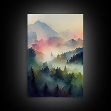 Load image into Gallery viewer, Dramatic Watercolor Sunset Landscape Abstract, Landscape Art, 3 Piece Canvas Decor, 3 Piece Wall Art, Ready To Hang Canvas Prints