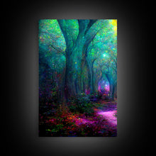 Cargar imagen en el visor de la galería, Fantasy wall art, canvas print, magical forest, fantasy landscape art, 3 Piece Wall Art, Ready To Hang Canvas Print