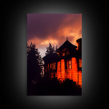 Carregar imagem no visualizador da galeria, 3 Piece Canvas Wall Decor, Ready To Hang Canvas Prints, Victorian Style Haunted House, Spooky Halloween Wall Art Decor