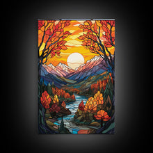 Carregar imagem no visualizador da galeria, Fall Wall Art, Abstract Nature Print, Forest Wall Art, Canvas Print, Wall Hanging, Portrait Art, Dining Room Decor, Moving Gift, Room Decor