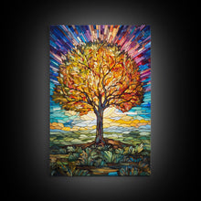 Carregar imagem no visualizador da galeria, Fall Wall Art, Abstract Art, Tree Wall Art, Canvas Print, Wall Hanging, Portrait Art, Nature Print, Realtor Thank You, Living Room Wall Art