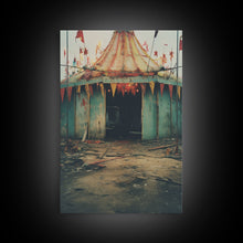 Carregar imagem no visualizador da galeria, Carnival Art, Circus Tent, Minimalist Art, Canvas Print, Wall Hanging, Portrait Art, Creepy Wall Decor, Spooky Art Print, Modern Prints