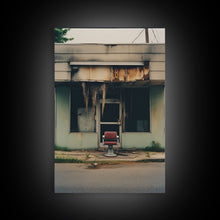 Carregar imagem no visualizador da galeria, Abandoned Building, Barber Shop Art, Canvas Print, Wall Hanging, Portrait Art, Creepy Wall Decor, Spooky Art Print, Wall Art Prints