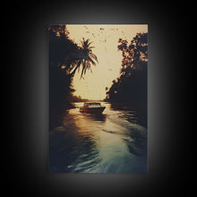 Load image into Gallery viewer, Boat Art, River Wall Art, Adventure, Canvas Print, Wall Hanging, Portrait Art, Nature Wall Art, Gift For Boss, Office Wall Art, Room Decor