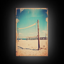 Load image into Gallery viewer, Beach, Volleyball, Beach Decor, Sports Art, Canvas Print, Wall Hanging, Portrait Art, Volleyball Mom, Tiny House Decor, Family Gift