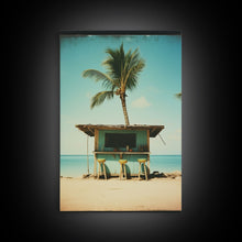 Load image into Gallery viewer, Beach Wall Art, Palm Tree Wall Art, Tropical Art, Canvas Print, Wall Hanging, Portrait Art, Anniversary Gift, Above Bed Art, Bedroom Prints