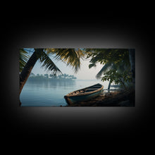 Load image into Gallery viewer, An Abandoned Canoe In The Florida Everglades - Florida Art - Framed Canvas Print - Liminal Spaces - Cool Wall Art - Eclectic Decor