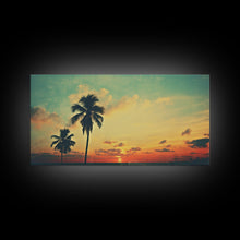 Load image into Gallery viewer, Distressed Old Photo Of Miami Beaches In the 1980s - Framed Canvas Print - Photography Print - Vaporwave Aesthetic Wall Art