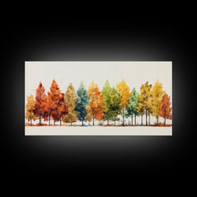 Carregar imagem no visualizador da galeria, Autumn Decor - The Changing Of The Leaves - Framed Canvas Print - Fall Painting - Fall Centerpiece - Orange Leaves - Rustic Farmhouse Decor