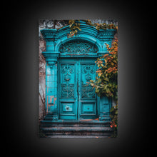 Cargar imagen en el visor de la galería, Change23 Mexican Wall Art, Colorful Mexican Door Architecture Painting Framed Canvas Print, Traditional Hacienda Architecture, Ready To Hang