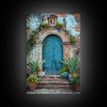 Cargar imagen en el visor de la galería, Change324 Mexican Wall Art, Framed Canvas Print, Old Town Mexico Architecture Wall Art, Framed Art